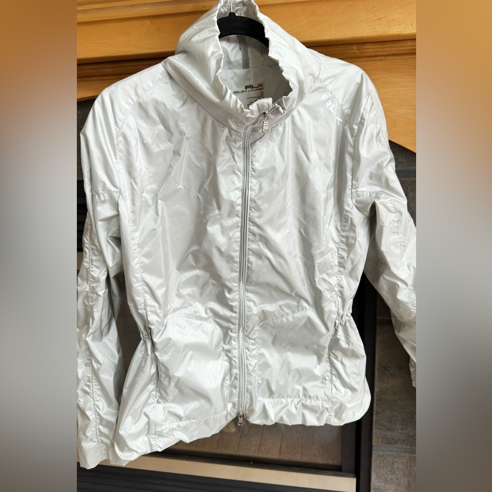 Ralph Lauren RLX Women's Shimmering Silver Golf Jacket Large Mint